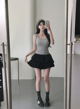[MADE]キャベツ、ティアードミニスカートパンツ