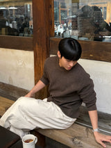 Mild pintuck wide pants