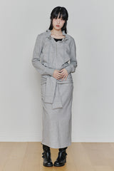 BLOOM ZIP-UP JACKET melange grey