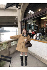 wool butler toggle half-wide coat