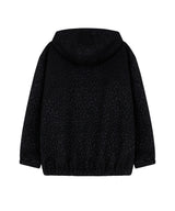 [Unisex] フーディーレオパードジャンパー Black