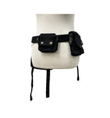 Button Strap Multi Pocket Belt Bag