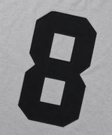 ナンバリングパッチクロップリンガーTシャツ - グレー