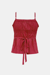 Checkered Lace Bustier Top