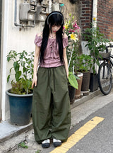 イルミ ナイロンビゾスナップワイドパンツ