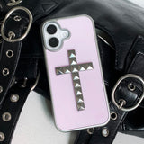 [MADE]pink stud cross case