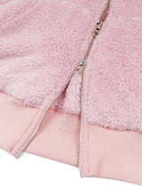 Women's Fake Fur Hooded Zip-Up Pink (FCE4ZP552W)