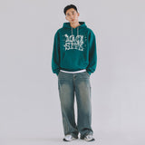 ビンテージロゴフードTシャツ　パイングリーン