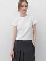 (T-6993)SOLID POCKET SLIM TEE