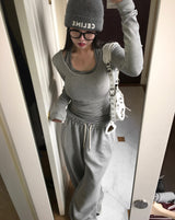 [Bellide made] Maiden Square Neck Long Sleeve T-shirt