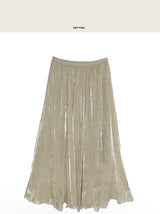 finit sheer pearl satin floor-length sk