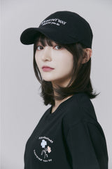 シグネチャーレタリングロゴボールキャップ - ブラック