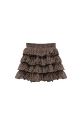 LEOPARD CANCAN MINI SKIRT PANTS / BROWN