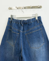 Rough Double Knee Half Denim Pants