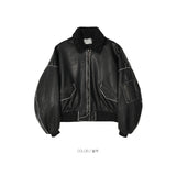 ALL コヨーテシーリングレザーボンバージャケット（2色）