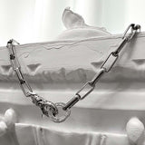 SS-6mm BOX chain neckloace_silver