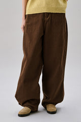 Balloon Pintuck Pants [Brown]