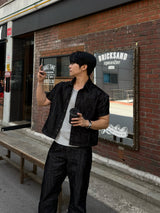 Glossy cropped muscle jacket