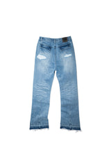 WASHED RAW EDGE DENIM (BLUE)