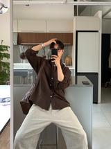 No-Mace Back Banding Two-Tuck Linen Wide Pants