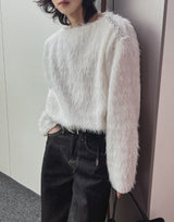 ローカルショルダーチェーンヘアリーニット