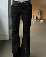 Black Glow Low-Rise Pants