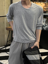 ローム ソフト Uネック ロングスリーブ Tシャツ