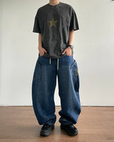 Solar embroidered denim pants
