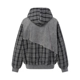 Viona Check Patch Zip Hoodie