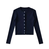 Basic Cable Round Neck Cardigan