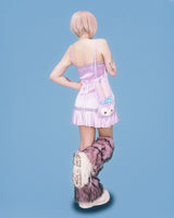 lavender pleats mini dress
