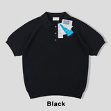 Berna Linen Collar Knit Short Sleeve T-shirt
