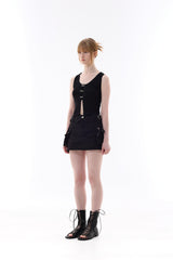 CINDY SLEEVELESS TOP SET / BLACK