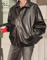 Fodeli Leather Over Padding Jacket
