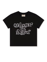 Women's Crop Span Romantic Logo Short Sleeve T-Shirt Black (FCE2TS203W)