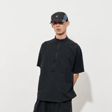 FMACM ハーフジップ UVカット クールフィール 軽量 テニス スポーツ 半袖Tシャツ