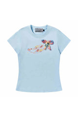 スリムクレヨンフラワーニットTシャツ