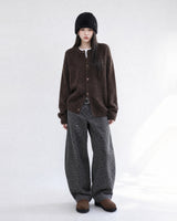 (UNISEX) ウールミックス ヘビー ブラッシュ ニット カーディガン