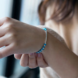 SVB-229 An Yujin wearing Silver Bar Turquoise Unisex Simple Daily Couple Bracelet