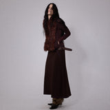 SHEISSHE/KNIT JACQUARD SPLICED FAUX FUR SHORT JACKET