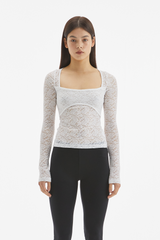 LACE SQUARE TOP /  WHITE