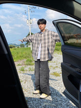 ウォッシングダイアグナルバルーンカーゴデニムパンツ　２色