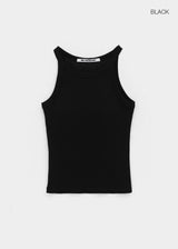 [MADE] Easy Basic Round Halter Sleeveless (Built-in Cap)