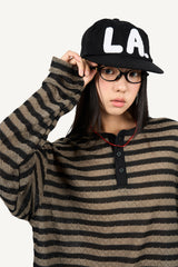 LA Boucle Lettering Flat Ball Cap