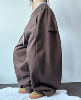 FLEECE❤SNAP POINT BALLOON TRAINING PANTS💚🩷🧸🩶🖤6COLOR