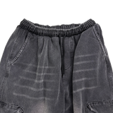 buckle cargo denim pants