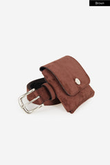 Suede pouch belt