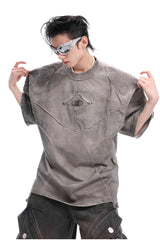 ビンテージウォッシュドリンクルドロゴTシャツ