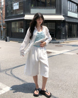 Knob Side Pintuck Bermuda Shorts