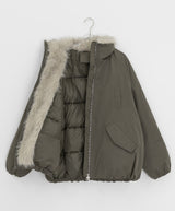 Viewpass High Neck Fur Bomber Jacket